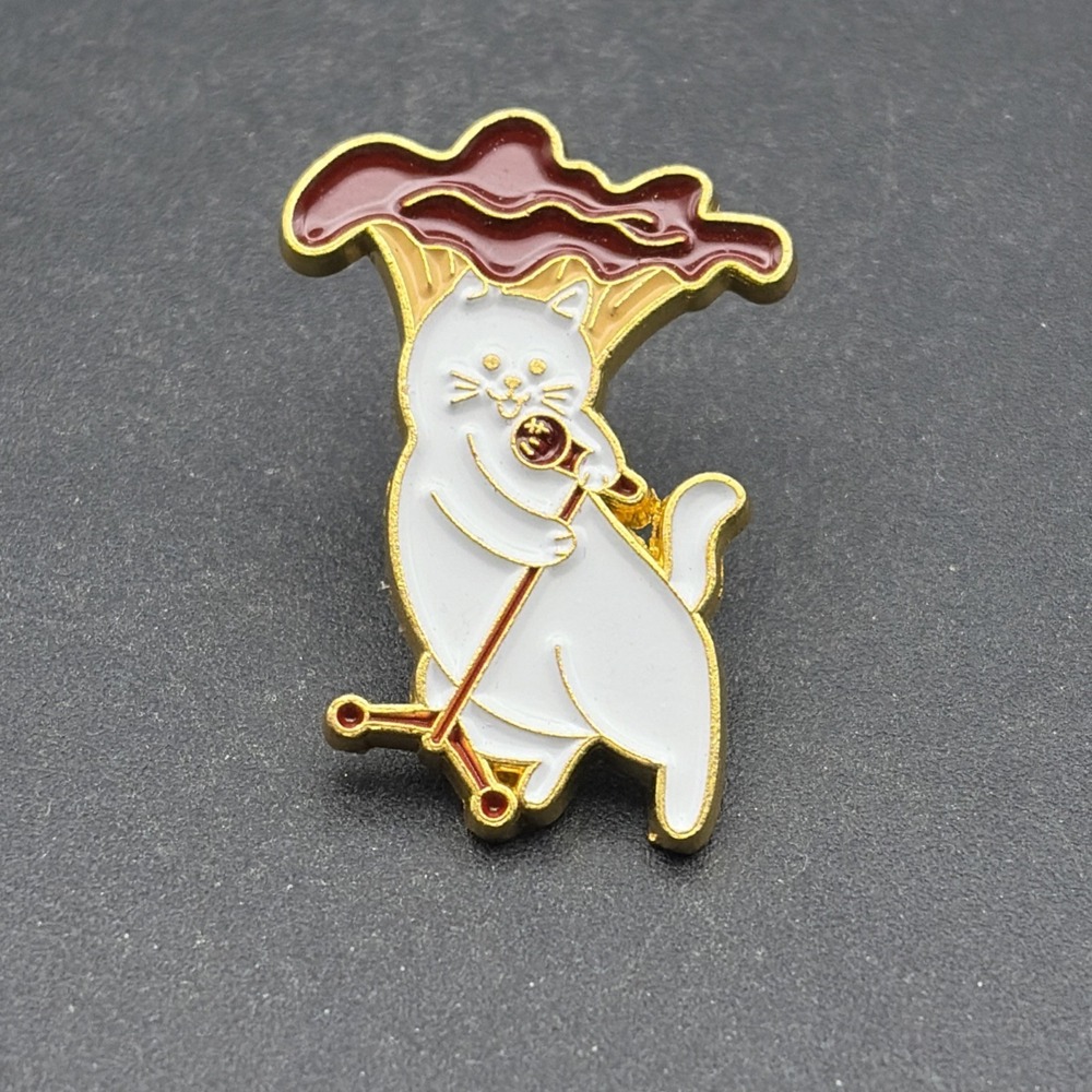 Mushroom Cat Singer Microphone Lapel‎ Hat Pin